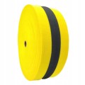 TAŚMA OSTRZEGAWCZA OGRODZENIOWA POLIESTROWA–TKANA 78mm X 100m żółto-czarna