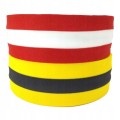 TAŚMA OSTRZEGAWCZA OGRODZENIOWA POLIESTROWA–TKANA 78mm X 100m żółto-czarna