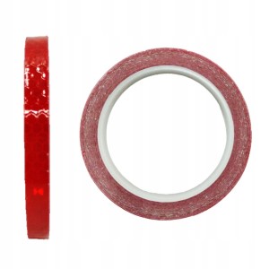 TAŚMA ODBLASKOWA SAMOPRZYLEPNA czerwona KONTUROWA 1cm/8m rolka rower auto