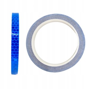 TAŚMA ODBLASKOWA SAMOPRZYLEPNA niebieska KONTUROWA 1cm/8m rolka rower auto