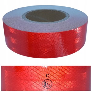 TAŚMA ODBLASKOWA SAMOPRZYLEPNA czerwona 53mm/ 1m konturowa na metry