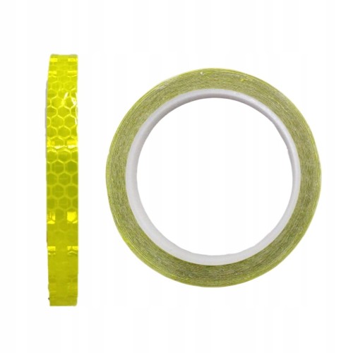 TAŚMA ODBLASKOWA SAMOPRZYLEPNA żółta KONTUROWA 1cm/8m rolka na rower auto