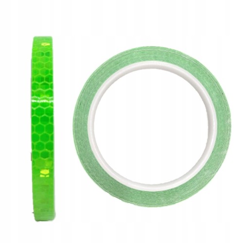 TAŚMA ODBLASKOWA SAMOPRZYLEPNA zielona KONTUROWA 1cm/8m rolka na rower auto