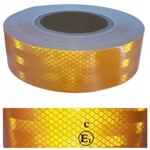TAŚMA ODBLASKOWA SAMOPRZYLEPNA pomarańczowa 53mm/ 1m konturowa na metry