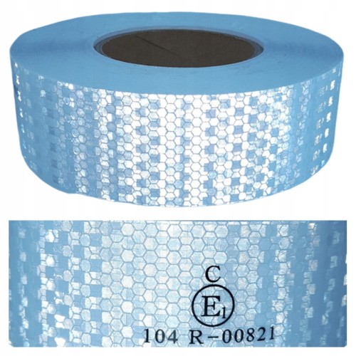 TAŚMA ODBLASKOWA SAMOPRZYLEPNA biała/srebrna 53mm/ 1m konturowa na metry