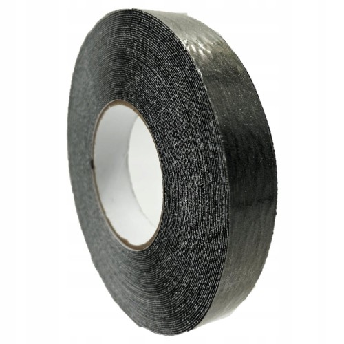 TAŚMA ANTYPOŚLIZGOWA CZARNA 25 MM ! 18m ! SAMOPRZYLEPNA taśma BHP rolka