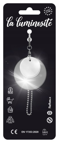 ZAWIESZKA ODBLASKOWA certyfikowana AGR LA LUMINOSITE 2 el. kółka brelok