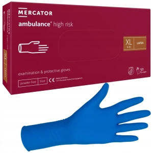 AMBULANCE HIGH RISK rękawiczki lateksowe GRUBSZE 50 szt.