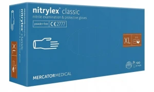 Nitrylex CLASSIC BLUE RĘKAWICZKI nitrylowe BEZPUDROWE