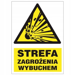 STREFA ZAGROŻENIA WYBUCHEM EX znak tabliczka PVC 220x300