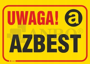 UWAGA AZBEST tablica tabliczka PVC 250x350mm