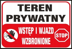 Teren prywatny wstęp i wjazd wzbronione 250x350PVC