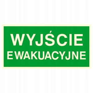 WYJŚCIE EWAKUACYJNE TABLICZKA znak ewakuacyjny fotoluminescencyjny 15X30cm