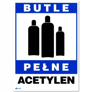 Znak gazowy BUTLE PEŁNE ACETYLEN znak tabliczka PVC 15x20,5cm