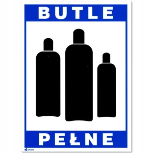 Znak gazowy BUTLE PEŁNE znak tabliczka PVC 15x20,5cm