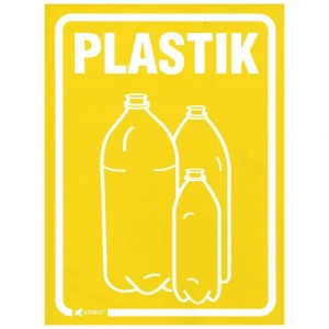 NAKLEJKA PLASTIK znak folia samoprzylepna kolorowe tło 15x20cm