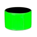 OPASKA ODBLASKOWA SAMOZACISKOWA zielona 34 x 3 cm PREMIUM WELUR na rękę