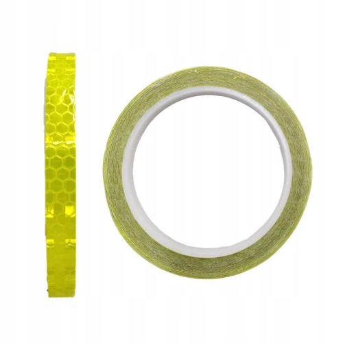 TAŚMA ODBLASKOWA SAMOPRZYLEPNA żółta KONTUROWA 1cm/8m rolka na rower auto