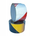 TAŚMA ODBLASKOWA SAMOPRZYLEPNA biało - czerwone pasy 50mm/5m rolka