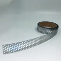 TAŚMA ODBLASKOWA TERMOTRANSFER 1 METR! DO WPRASOWANIA KROPKI srebrna 25mm