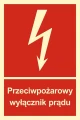 PRZECIWPOŻAROWY WYŁĄCZNIK PRĄDU tabliczka PVC fotoluminescencyjna 150x222mm