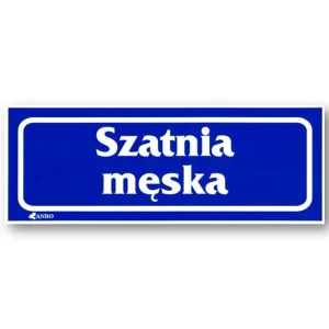 SZATNIA MĘSKA naklejka 90x240 mm znak informacyjny BHP - PRZEBIERALNIA