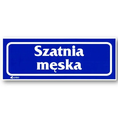 SZATNIA MĘSKA naklejka 90x240 mm znak informacyjny BHP - PRZEBIERALNIA