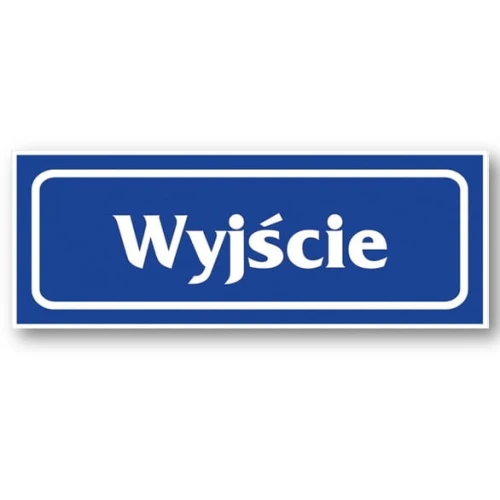 WYJŚCIE naklejka 90x240 mm znak informacyjny BHP - WYJŚCIE oznaczenie drzwi