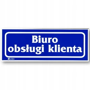 BIURO OBSŁUGI KLIENTA naklejka 90x240 mm znak informacyjny BHP - BIURO