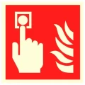 ALARM POŻAROWY Ręczny Ostrzegacz Pożarowy ROP znak płyta twarda15x15 świeci