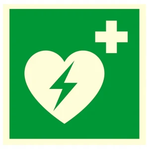 AUTOMATYCZNY DEFIBRYLATOR AED certyfikowany płyta twarda 15x15 ŚWIECI