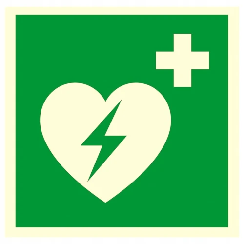 AUTOMATYCZNY DEFIBRYLATOR AED certyfikowany płyta twarda 15x15 ŚWIECI