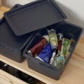 POJEMNIK PLASTIKOWY ZABAWKI DROBIAZGI Z POKRYWKĄ IKEA UPPSNOFSAD 4l