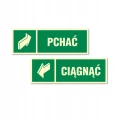 PCHAĆ CIĄGNĄĆ zestaw naklejek fotoluminescencyjnych na drzwi 150x50 mm