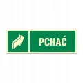 PCHAĆ CIĄGNĄĆ zestaw naklejek fotoluminescencyjnych na drzwi 150x50 mm