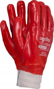 RĘKAWICE OCHRONNE OGRIFOX OX-PVC rozmiar 10 czerwone krótkie 1 para