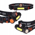 LATARKA CZOŁOWA LED czołówka mocna lampka COB 4w1 akumulatorowa USB magnes