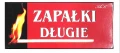 ZAPAŁKI DŁUGIE - 7,5 cm 15 patyczków