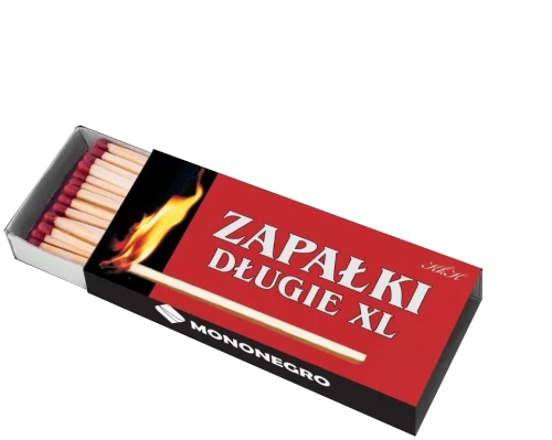 ZAPAŁKI DŁUGIE XL - 9,6cm !!! aż 40 patyczków !!!