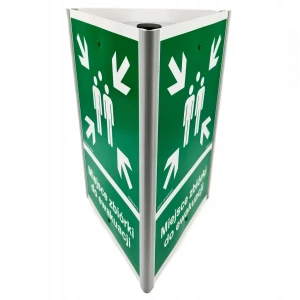 ZNAK PRZESTRZENNY MIEJSCE ZBIÓRKI DO EWAKUACJI 3D DO SŁUPKA 250x375MM