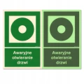 AWARYJNE OTWIERANIE DRZWI tabliczka PVC fotoluminescencyjna 100x150mm