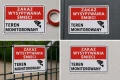 ZAKAZ WYSYPYWANIA ŚMIECI TEREN MONITOROWANY tablica PVC znak BHP 300x200mm