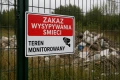 ZAKAZ WYSYPYWANIA ŚMIECI TEREN MONITOROWANY tablica PVC znak BHP 300x200mm