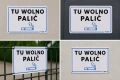 TU WOLNO PALIĆ tabliczka PVC znak BHP 300x200mm płyta twarda PVC