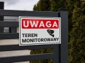 UWAGA TEREN MONITOROWANY tabliczka PVC znak BHP 300x200mm płyta twarda PVC
