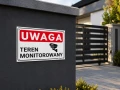 UWAGA TEREN MONITOROWANY tabliczka PVC znak BHP 300x200mm płyta twarda PVC